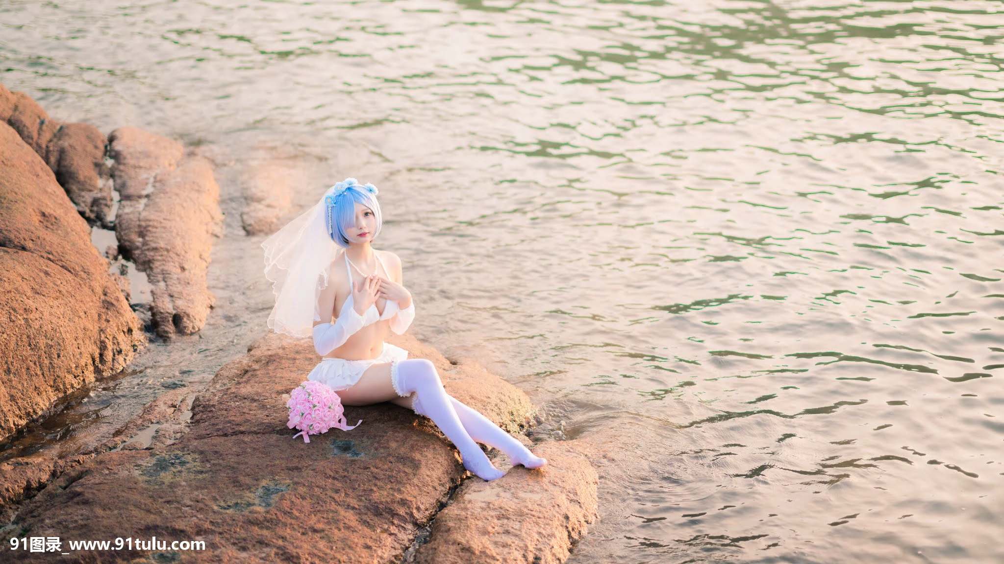 Cosplay 橙子喵 – 蕾姆花嫁 ゼロから始める异世界生活 [17P][シタディーン 新宿 写真]